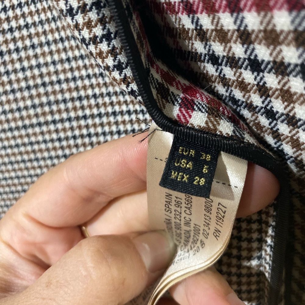 Massimo Dutti Checkered Blazer Jacket Size 38 - Picture 6 of 12